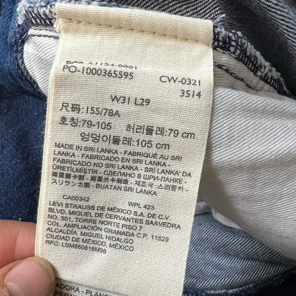 Levi's 31x29 70s High Slim Straight Wellthread Cotton Jeans Indigo Blue - Picture 6 of 7